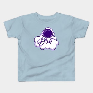 Cute Astronaut Sitting On Cloud Kids T-Shirt